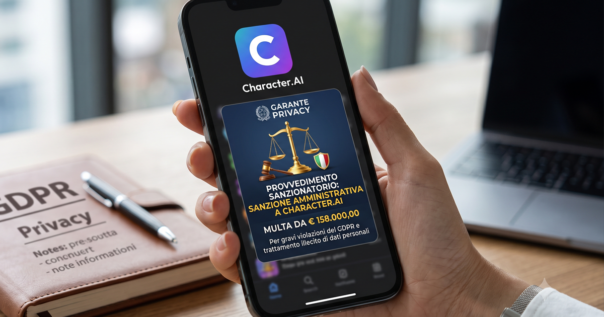 Garante Privacy sanziona Character.AI per 158mila euro: cosa è successo e perché riguarda tutti